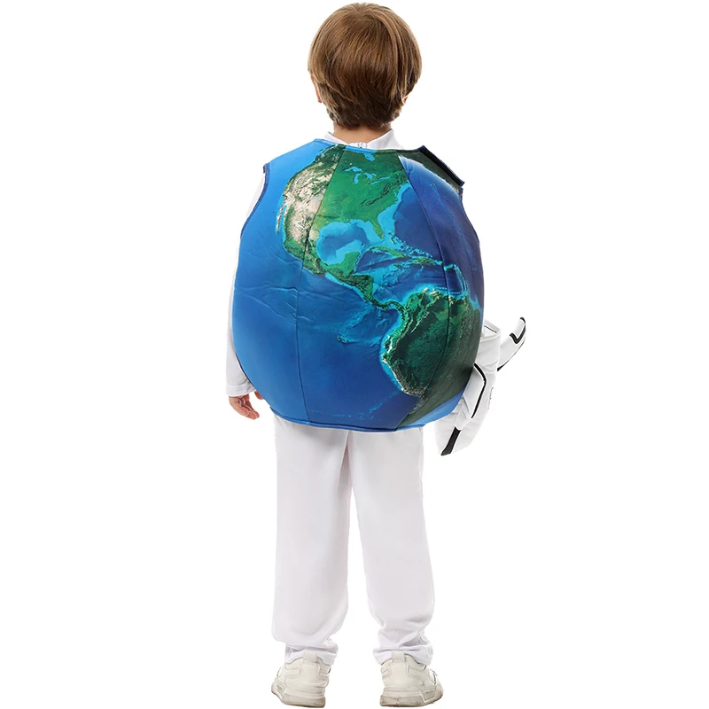 Boy Child Earth in Space Halloween Costume Girl Earth Mascot Book Week Purim Fancy Dress Up 2024 New Arrival