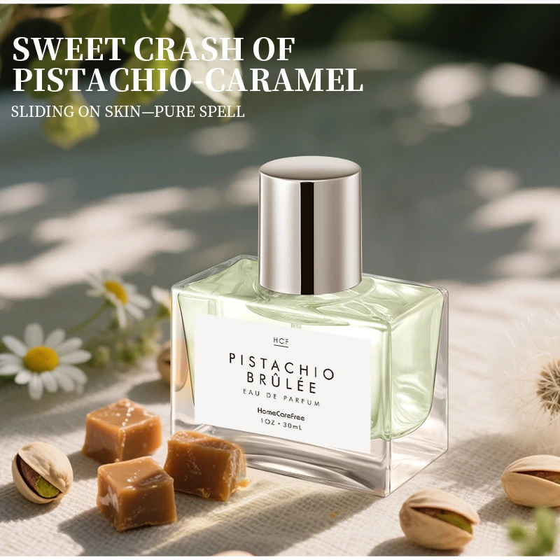 Fascino premium francese Fragranza unisex Caramello Pistacchio Latte di cocco Profumo Spray Fresco e duraturo Vaniglia cremosa Eau De Toilette