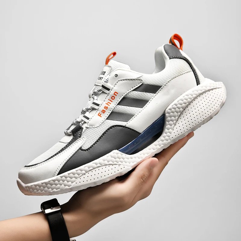 أحذية رجالية منسوجة شبكية قابلة للتنفس، أحذية رياضية كاجوال جديدة متعددة الاستخدامات، أحذية للأب مضادة للانزلاق وممتصة للصدمات للطلاب