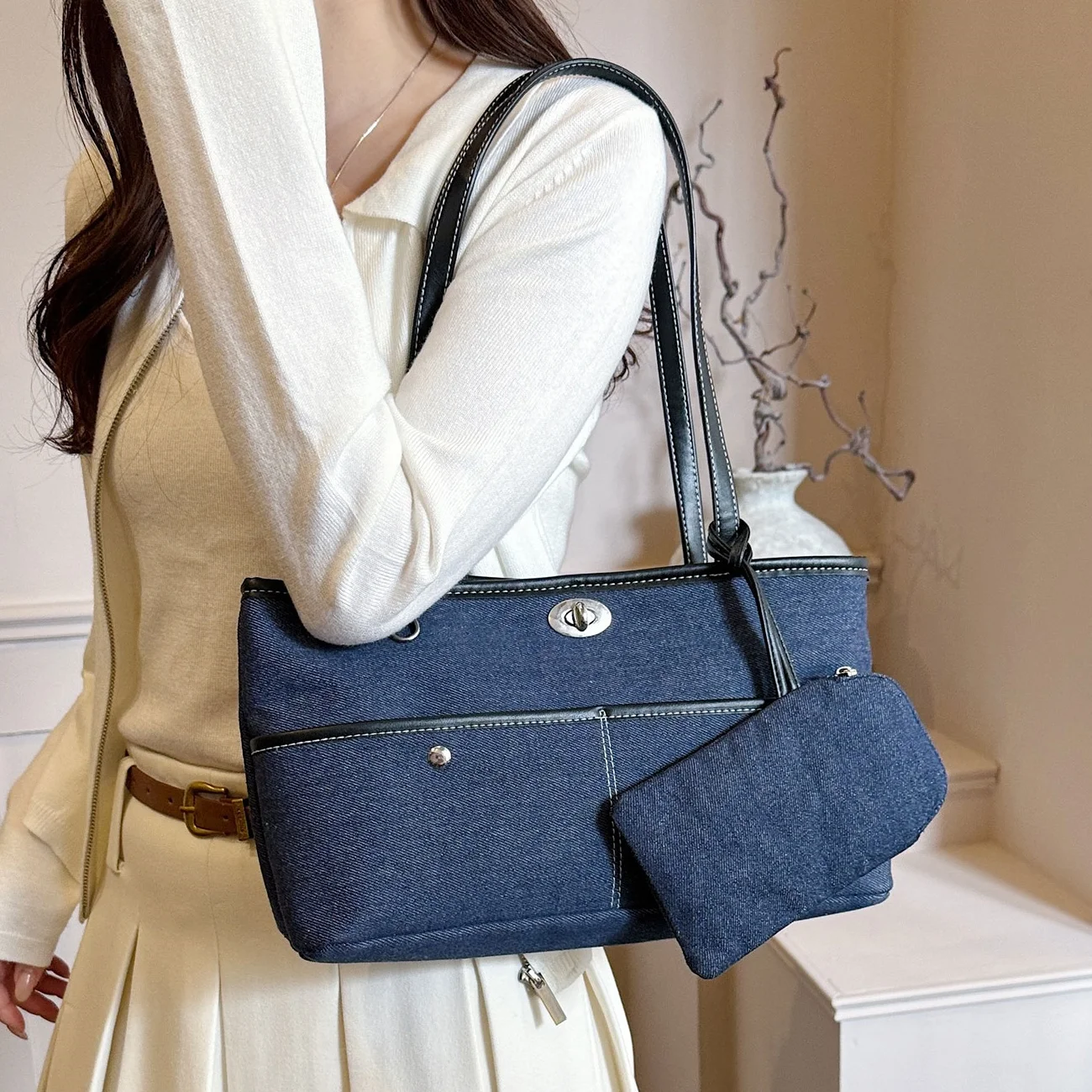 Women'S Work Bags Designer - Vintage Denim Women Handbag and Purse