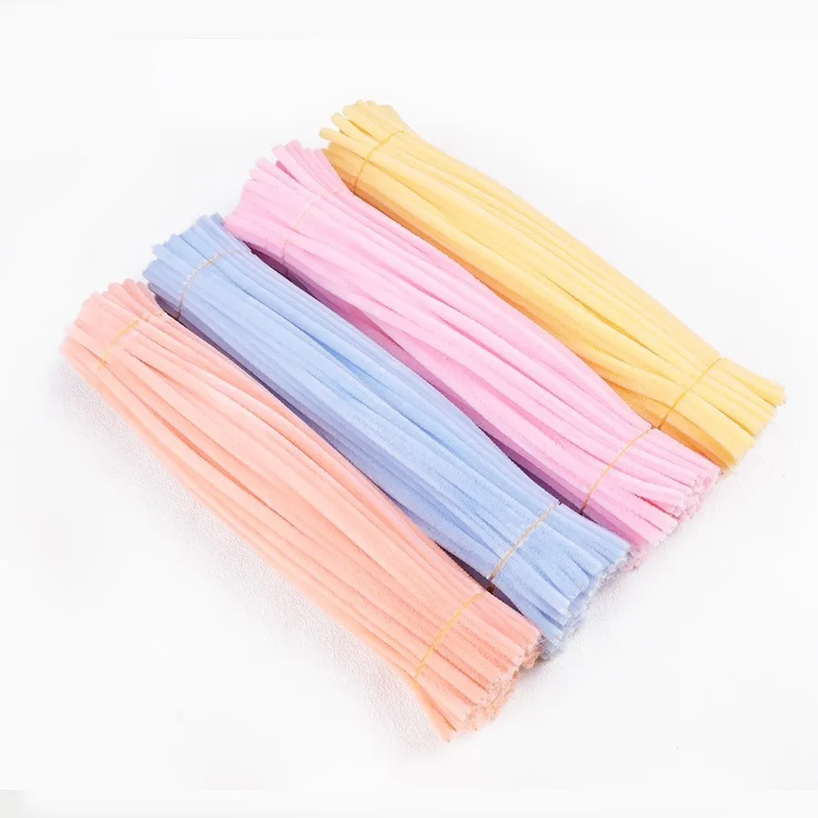 100Pcs 6mm 30cm Colorful Ultra Dense Twisting Rod Handmade Macaron Twisting Rod Bold Children's Handicraft DIY Craft Supplies