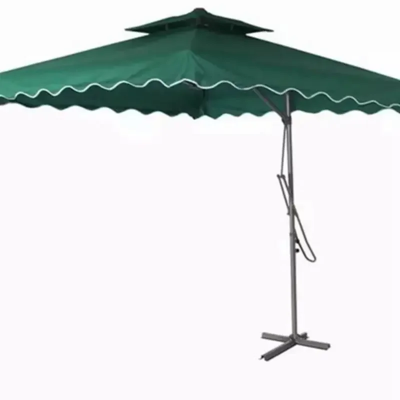 Outdoor sunshade rainproof wrench umbrella, courtyard side hanging umbrella, sun umbrella top cloth