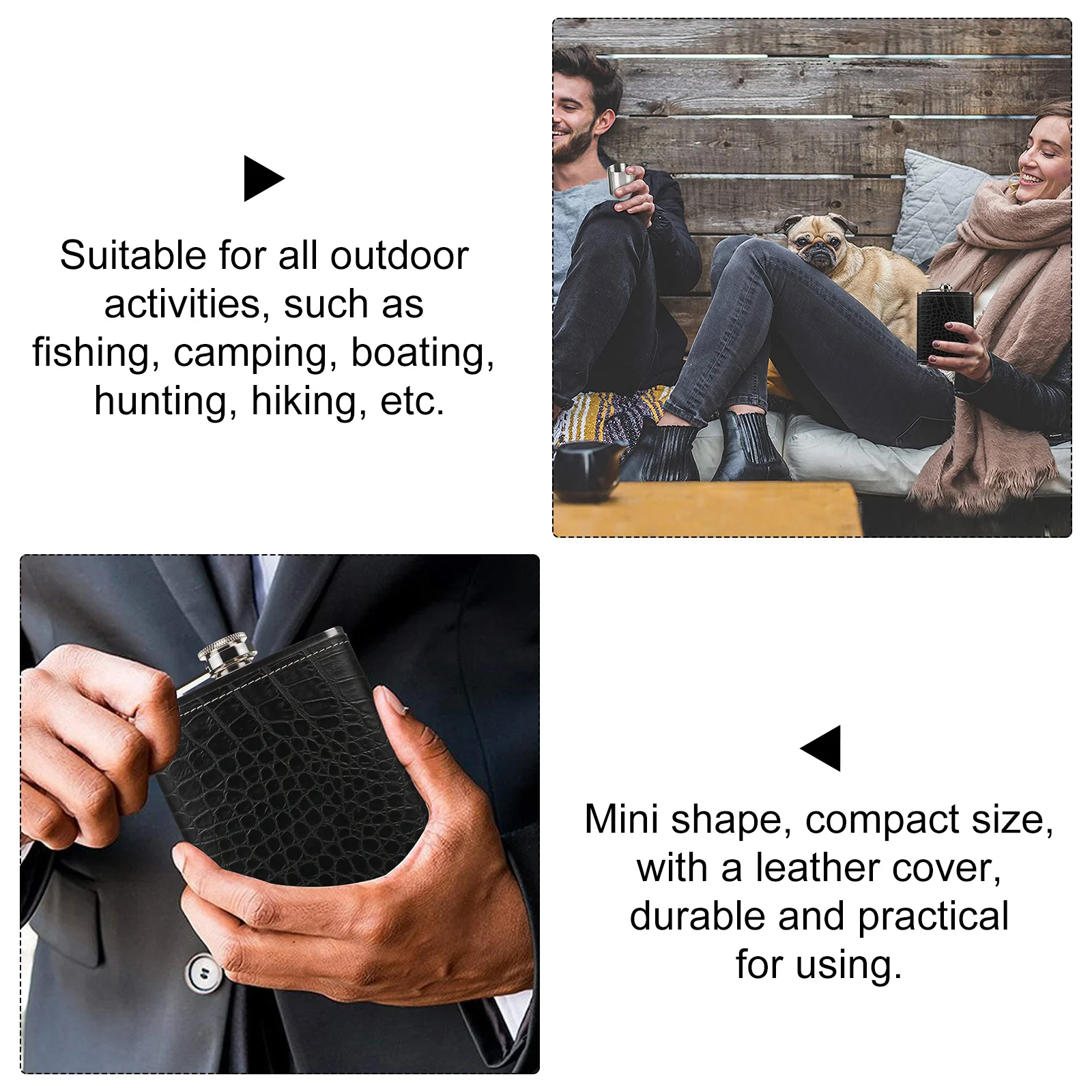 

1Set Portable Alcohol Flask Vintage Style Stainless Steel Whiskey Liquor Flask Outdoor Camping Hiking Boating Funnel