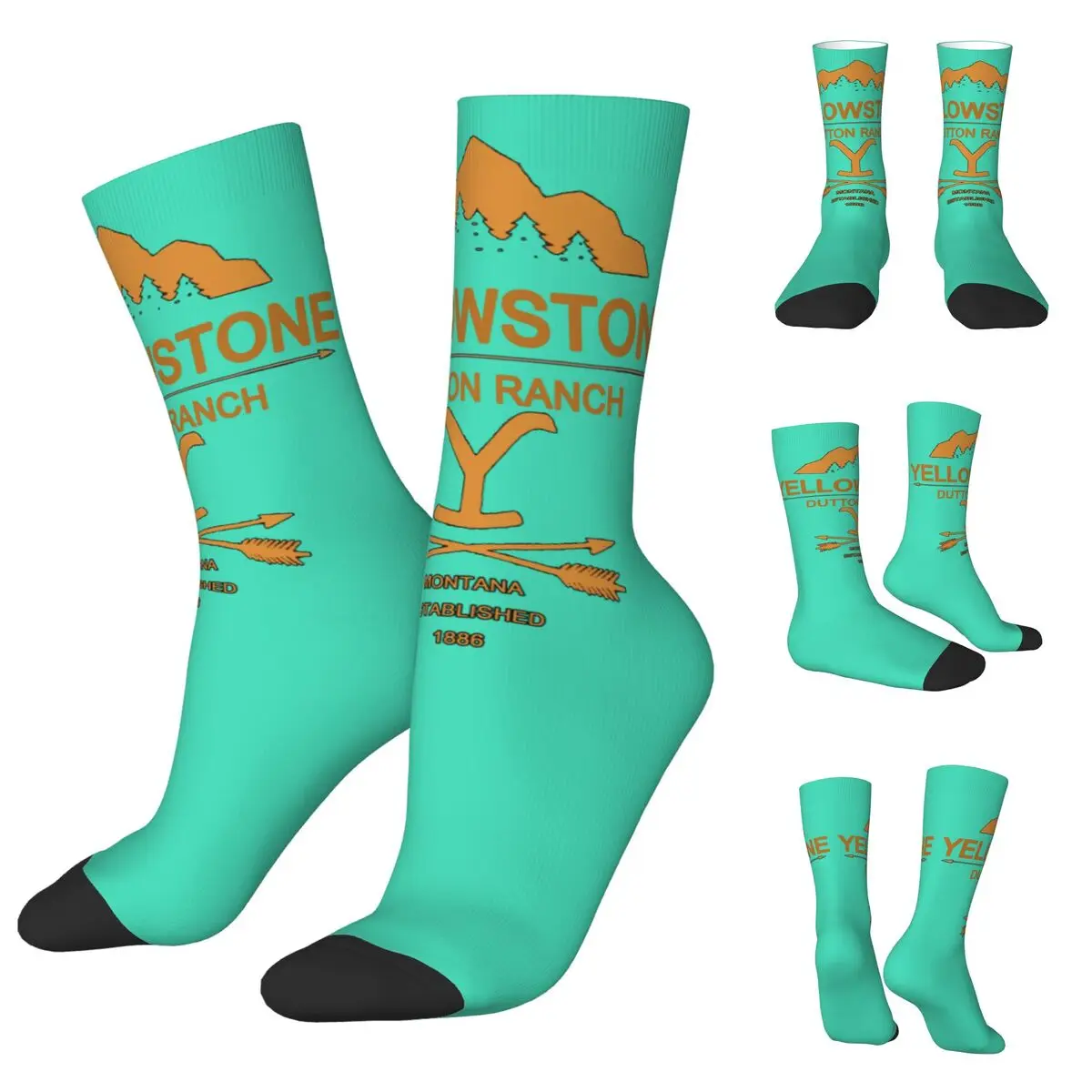 Cowboy Et De Yellowstone Dutton Ranch Men Women Socks,Motion Beautiful printing Suitable for all seasons Dressing Gifts