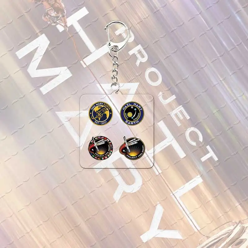 Project Hail Mary Mission Crest Acrylic Keychain Bag Charm Accessories Rocky Space Andy Weir Astrophage  Keyrings Pendant