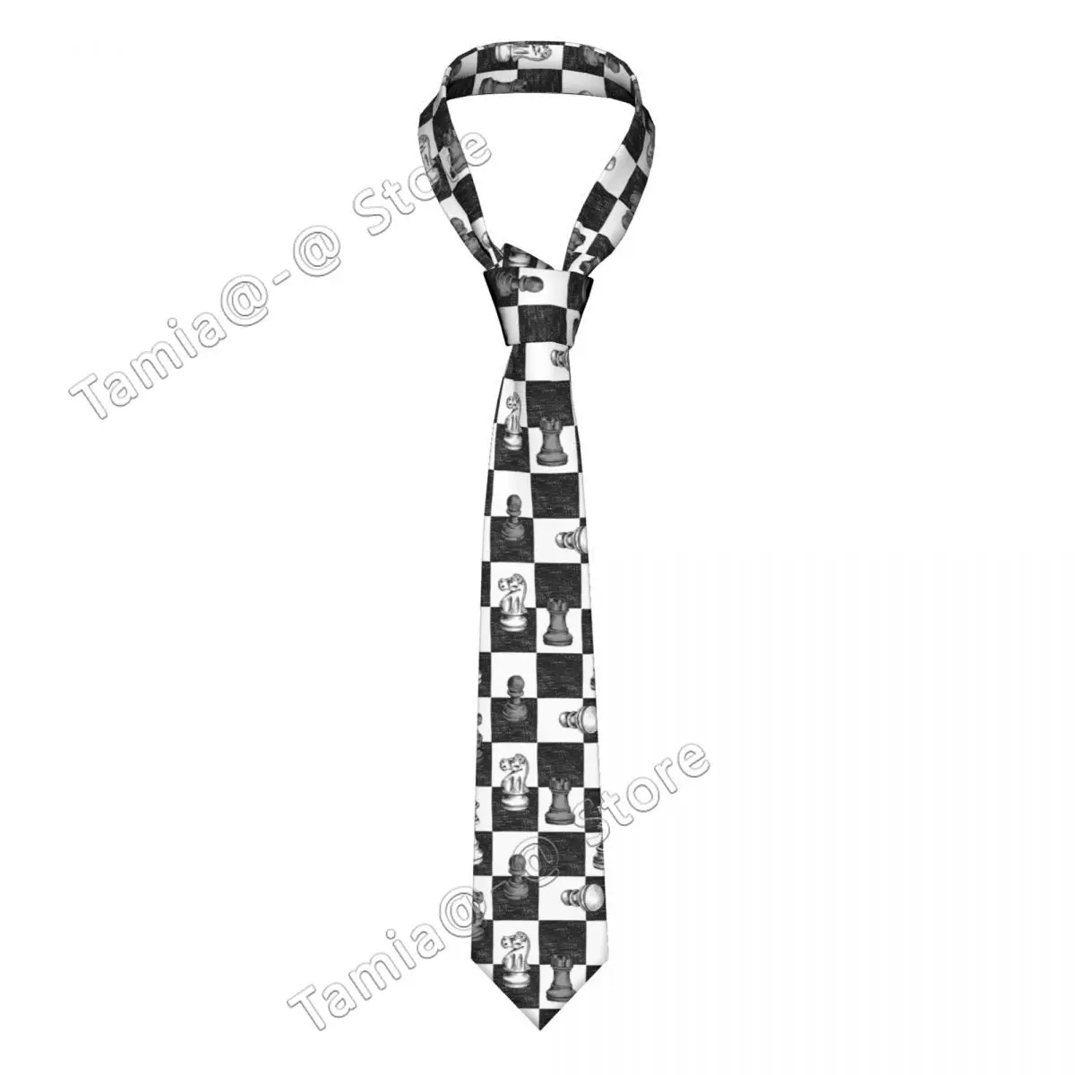 

Black And White Chess Neckties Unisex Polyester 8 cm Neck Tie for Men Skinny Wide Daily Wear Gravatas Gift