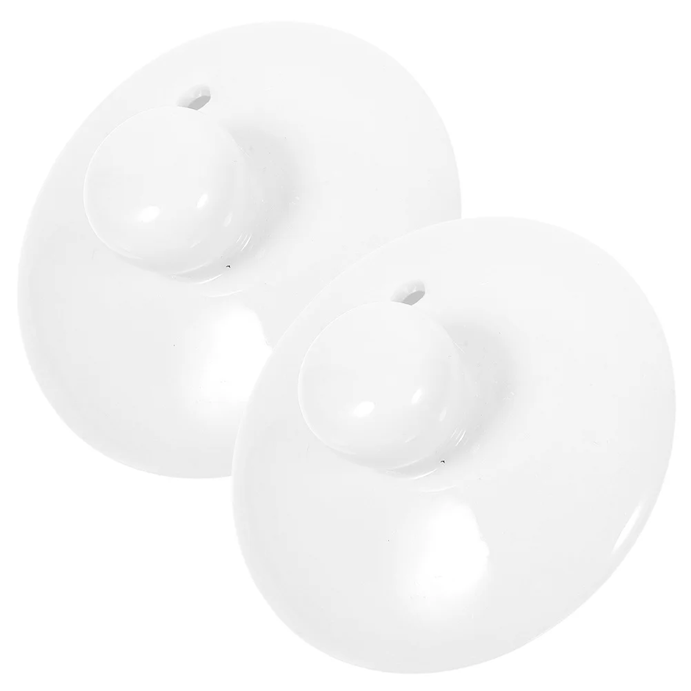 

2Pcs White Ceramic Tea Kettle Lid Simple Design Tea Cup Cover Replacement Leakproof Ceramic Teapot Accessory Preserve Aroma