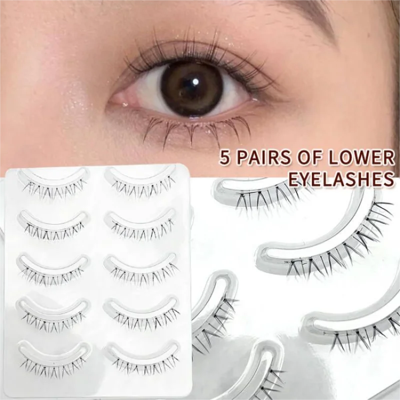 DINGSEN 5 Paar Transparente Unterwimpern mit Superweichem Klarband, Falsche Wimpern für die Untere Wimpernreihe, Sanfte Unterwimpernverlängerung – Detail 2