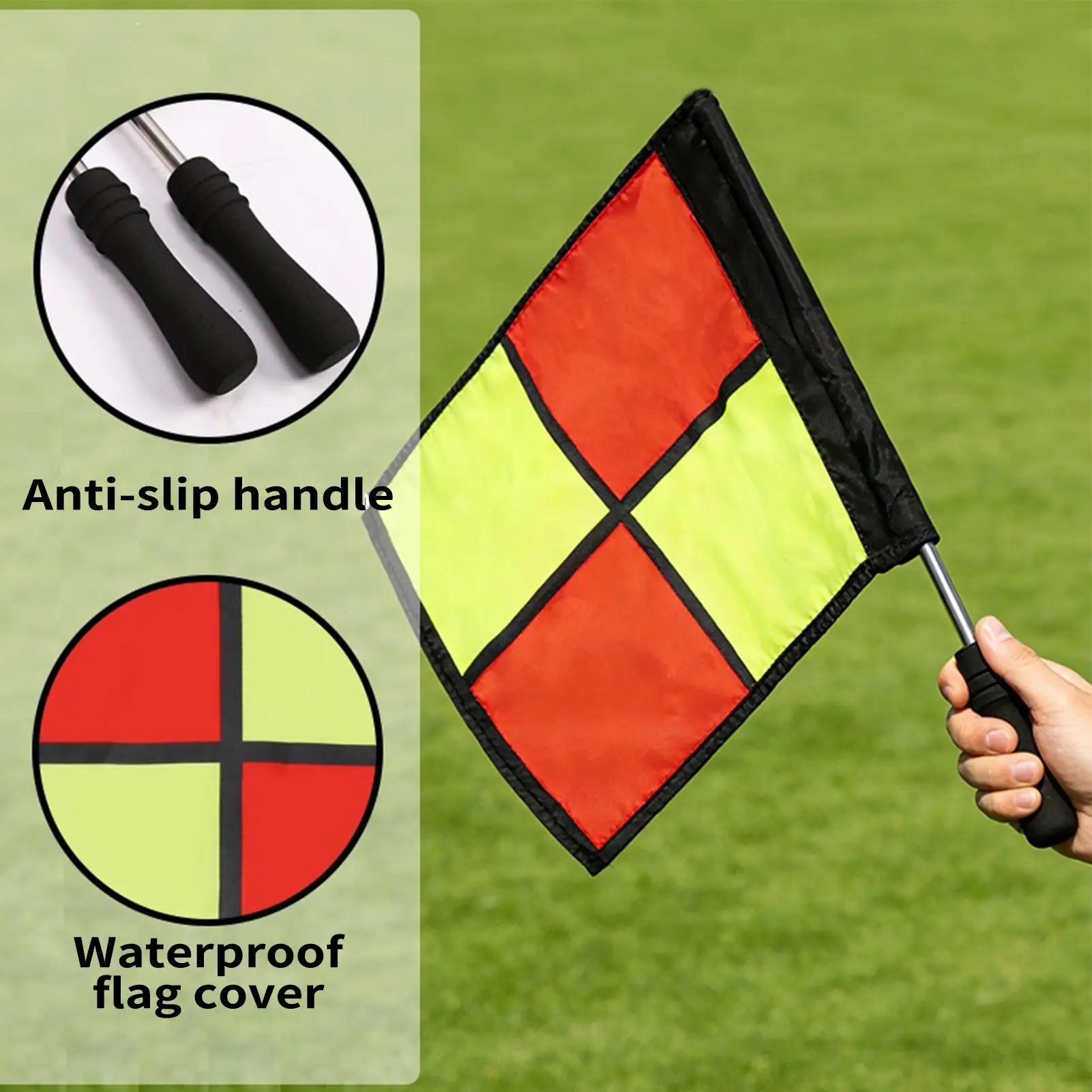 Soccer Referee Flags 2-Piece High-Visibility Referee Equipment Match Football Linesman Flags For Volleyball Sports Match view 3