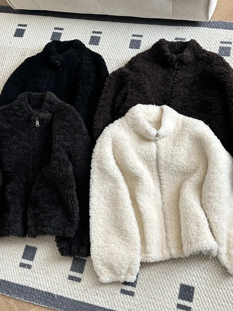 

Ретро-модная женская куртка: простой дизайн, повседневный свободный крой, длинный рукав, дышащая, на молнии, осенняя, цветная, для активного отдыха