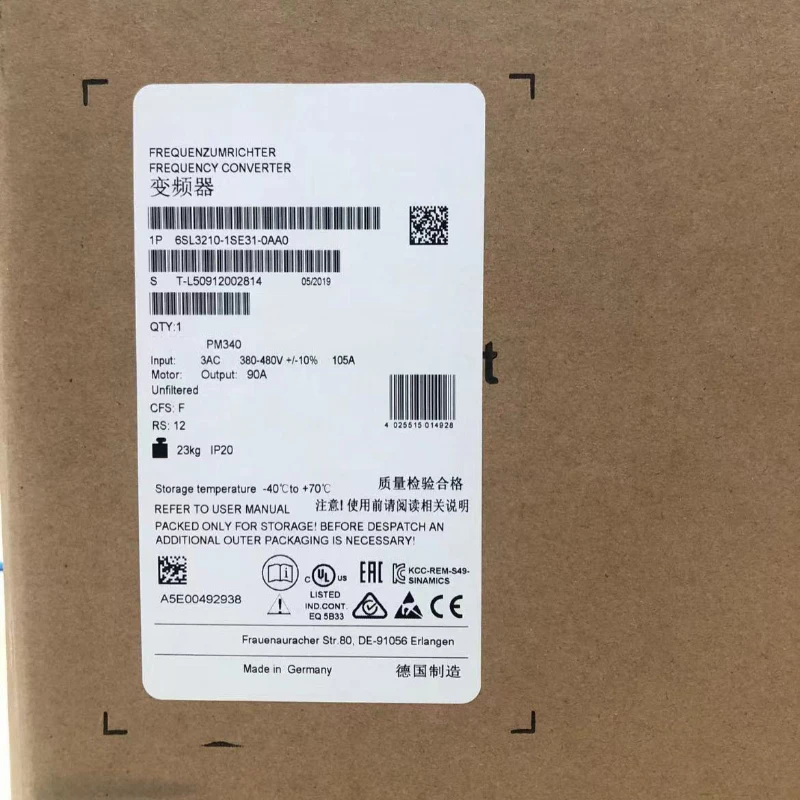 NEW 6SL3210-1SE31-0AA0 S120 Inverter Power Module 3AC 90A (45kW) Structure 6SL3 210-1SE31-0AA0