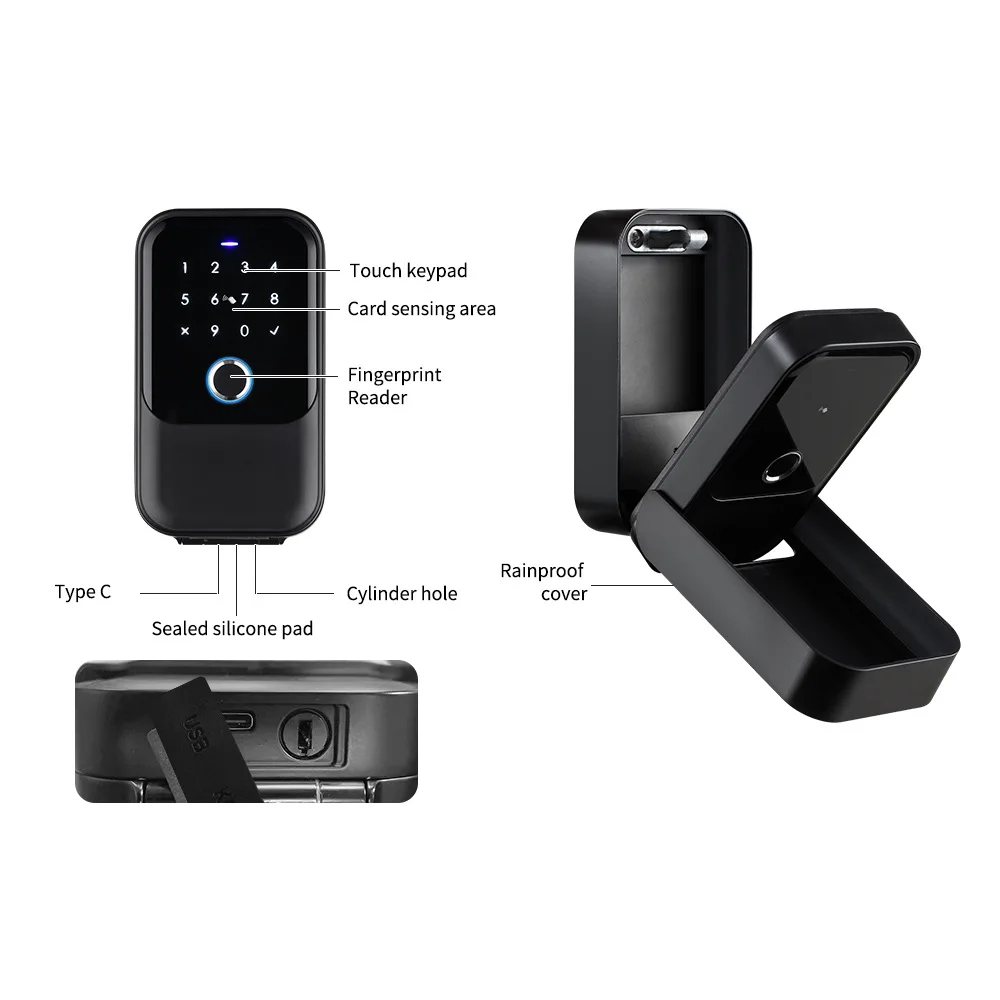 Imagem -03 - Smart Fingerprint Senha Cadeado Ttlock Bluetooth Security Storage Key Safe Box para Casa Escritório Apartamento