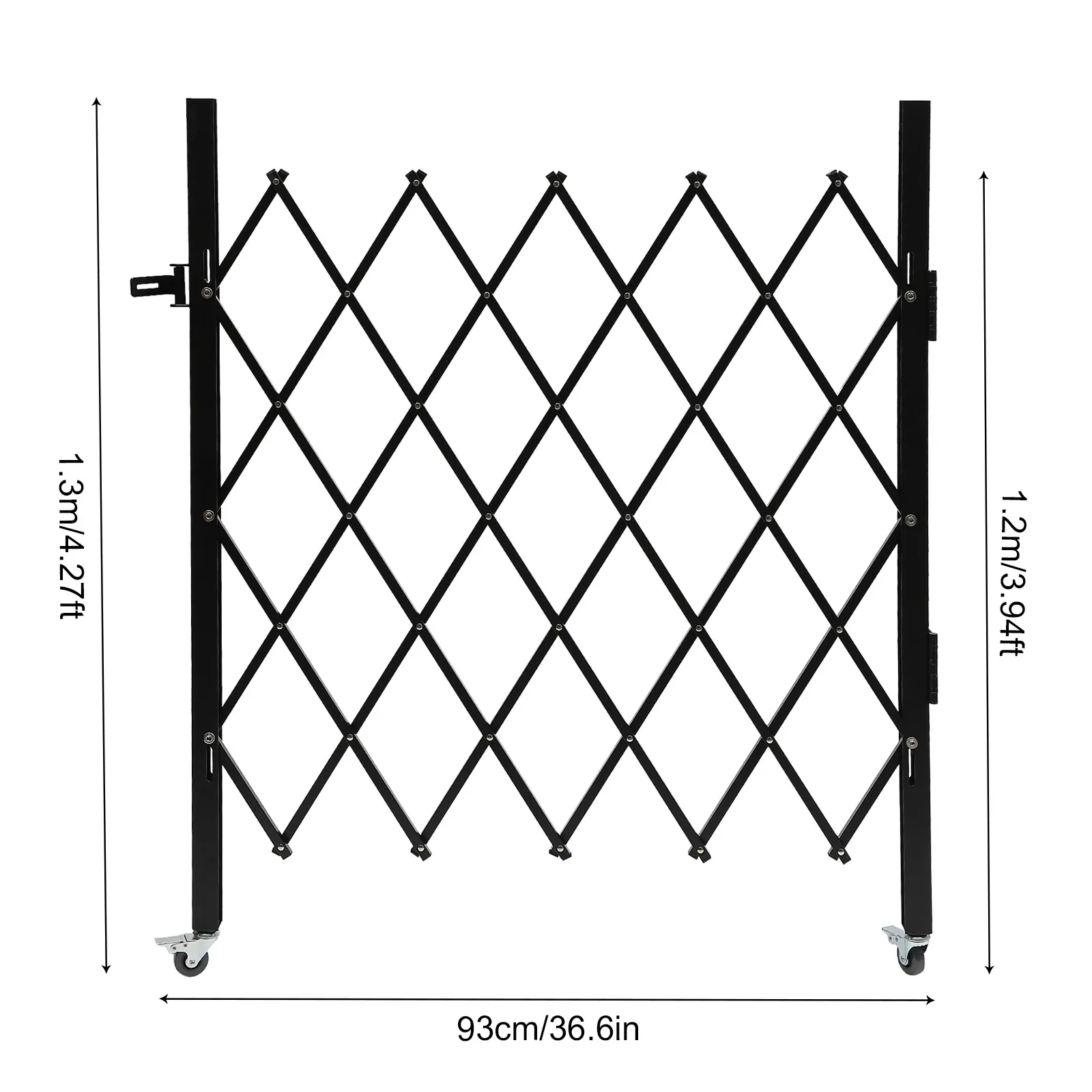 Puerta de seguridad expandible de 4,27 pies de alto x 36,6 pies de ancho - Barrera de valla de seguridad plegable doble para el hogar