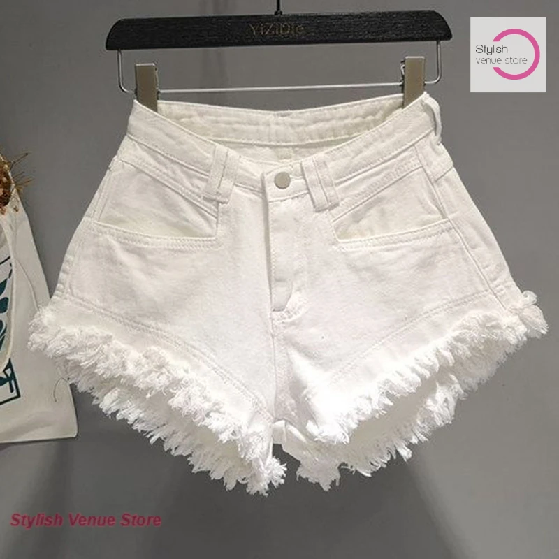Korean version of casual fringed casual fringed spice girls denim shorts female summer fashion temperament holes Joker hot pants