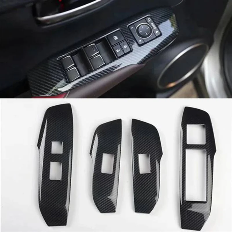 4PCS Car Window Switch Panel Adjust Cover Trim Stickers Window Button Decoration Replacement Parts For LEXUS NX 300H 200T LHD B