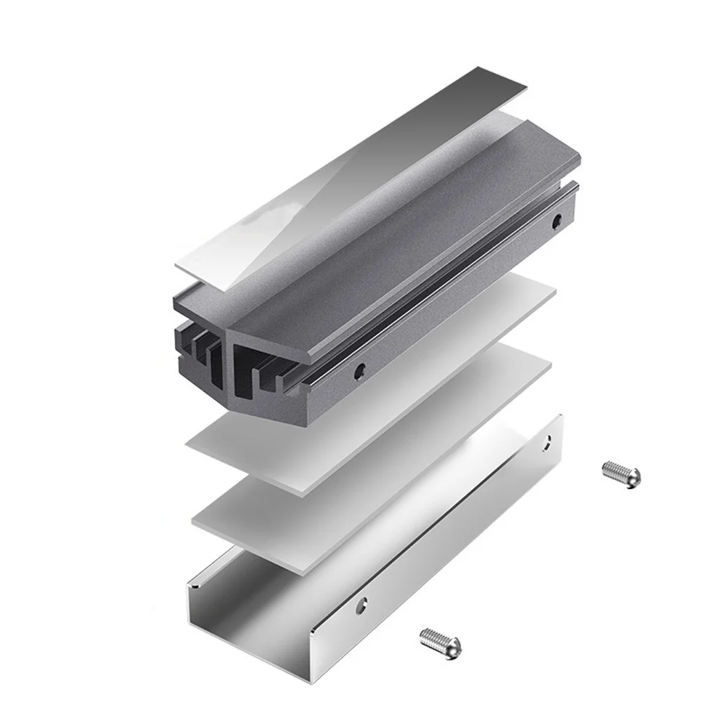 

SSD Cooler M.2 2280 Solid State Hard Disk Radiator Anode Sandblasting Process Durable Long Lasting Use Silver SSD Cooler
