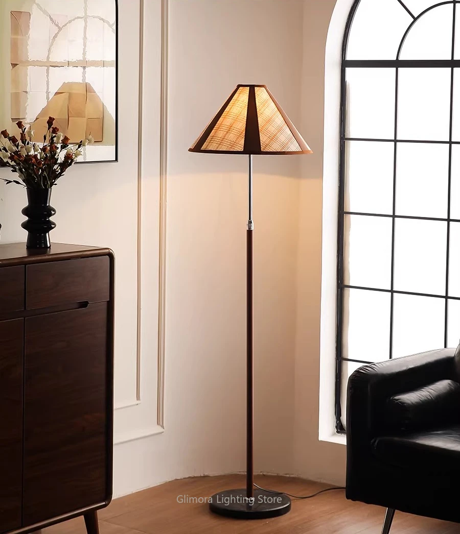 

Mid-Century Floor Lamp for Living Room Sofa Side, Vintage Ambient Standing Light for Bedroom Headboard,Decor with Natural Style
