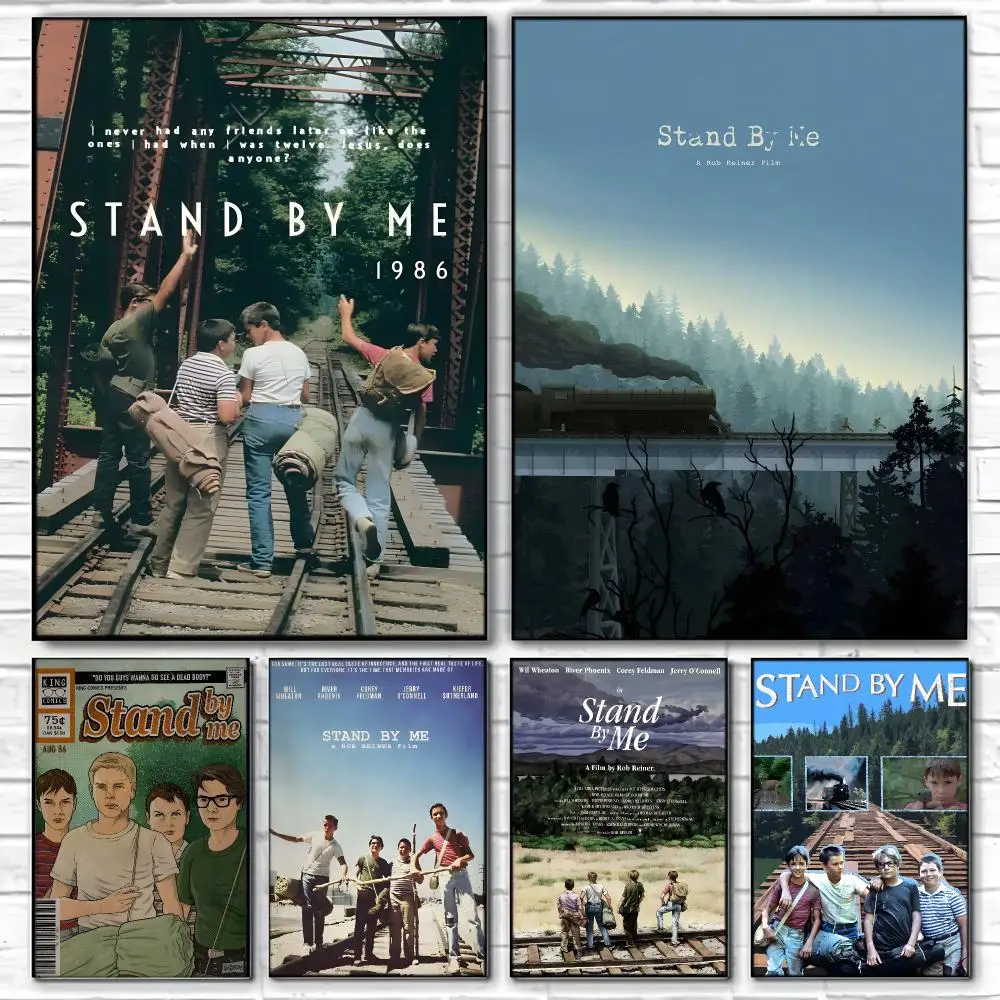 80s Retro Movie S-Stand by Me Poster  High-definition Art Sticker Self Adhesive Waterproof Home Decoration