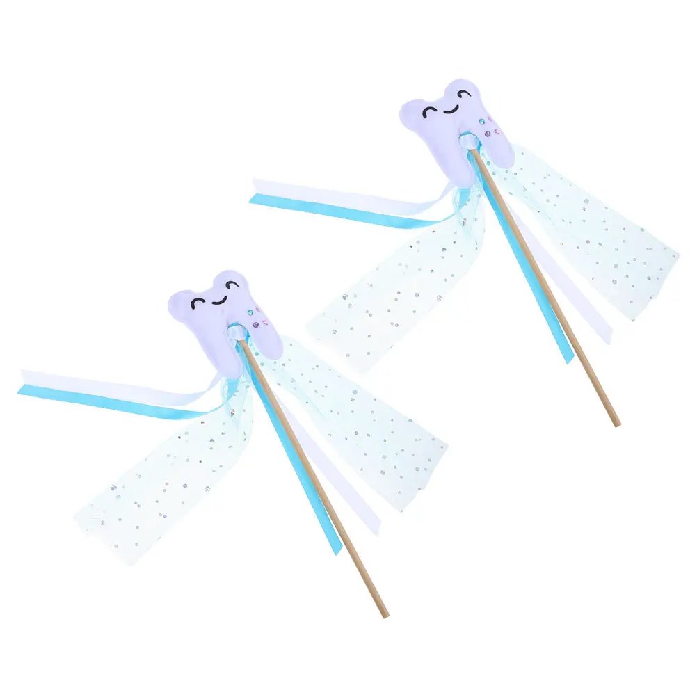 

2Pcs Tooth Shaped Fairy Stick Perfect for Childrens Festivals and Stage Performances Colorful and Eye Catching Design