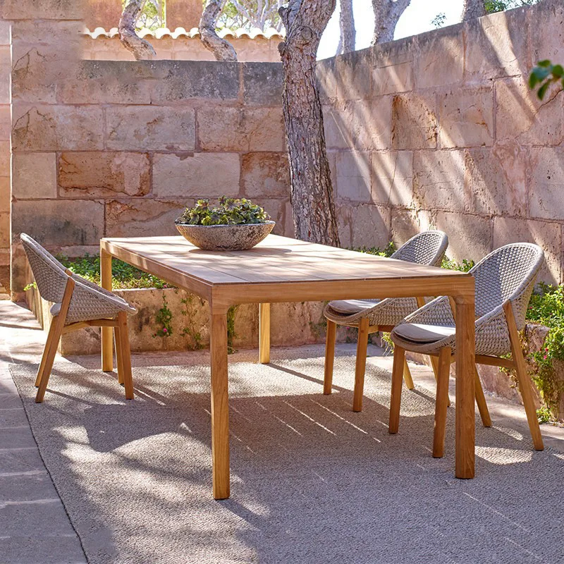 

Outdoor rattan tables and chairs waterproof and sunscreen tables and chairs outdoor teak table and chair combination