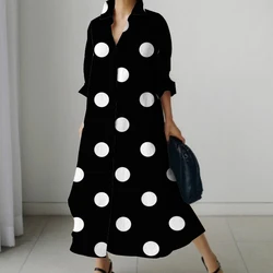 Autumn Women'S Dress Colorful Spotted Print High Quality Dress For Home, Leisure, Shopping, Fashion Women Exclusive