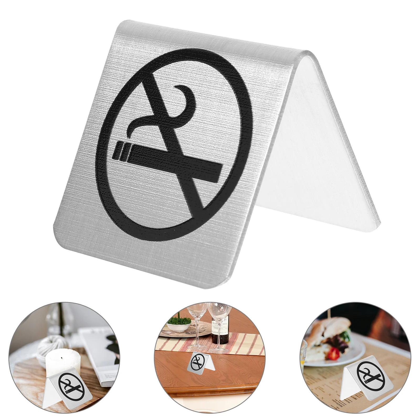 لافتة ممنوع التدخين، خيمة طاولة من الفولاذ المقاوم للصدأ، قاعدة ثابتة، متجر مكتب داخلي، مطعم تحذير، لافتة سطح الطاولة #3