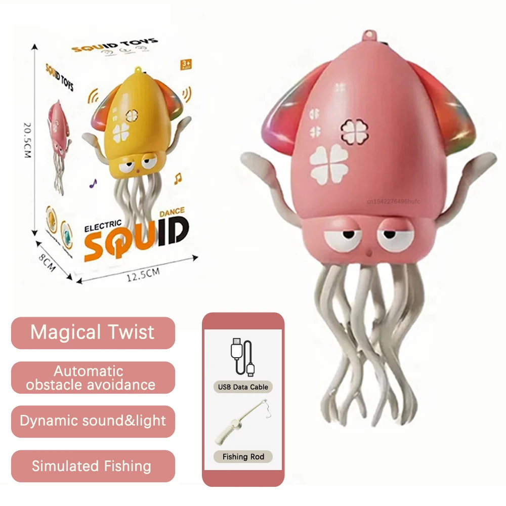 Octopusspeelgoed Creatief Dansende Octopus Automatische detectie Obstakels vermijden Elektronisch huisdier met muzieklicht Kerstcadeau voor kinderen