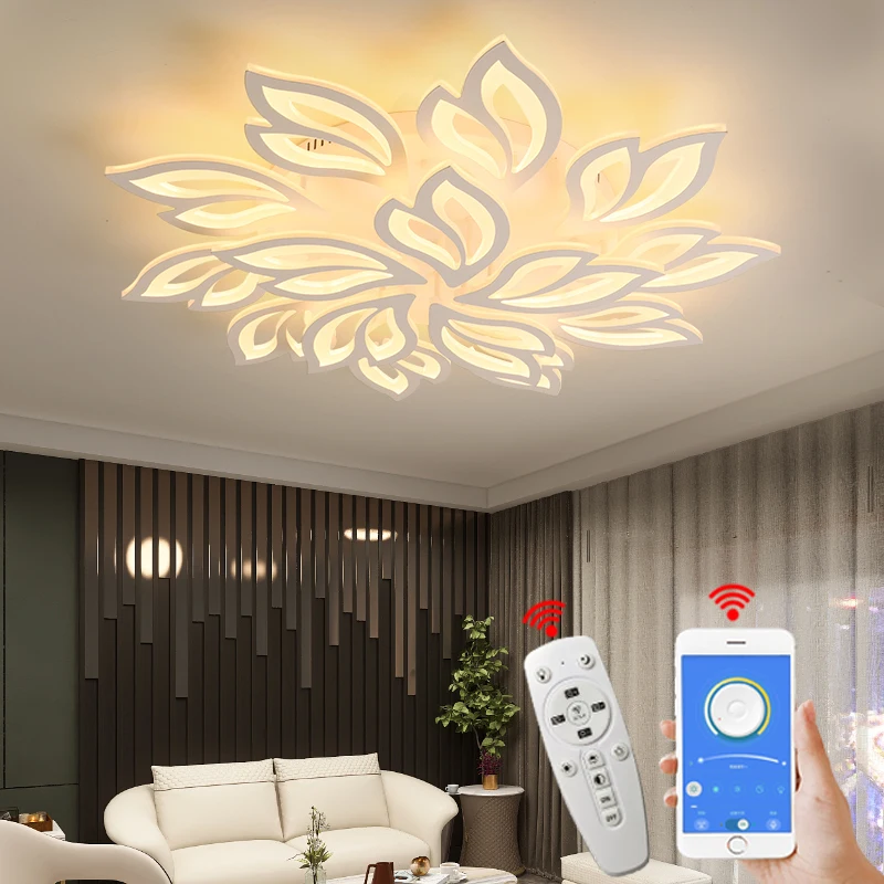 LODOOO Modern Led Ceiling Lights For Living Room Bedroom Led Ceiling Lamps Black/White Acrylic Kitchen Hanging Light Fixtures