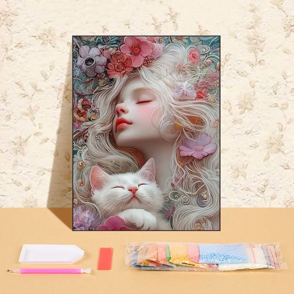 

5D Diamond Painting Kit Cartoon Girl Diamond Art Accessories Diamond Mosaic Paintings Full Round Drill Set Cross Stitch Kits DIY