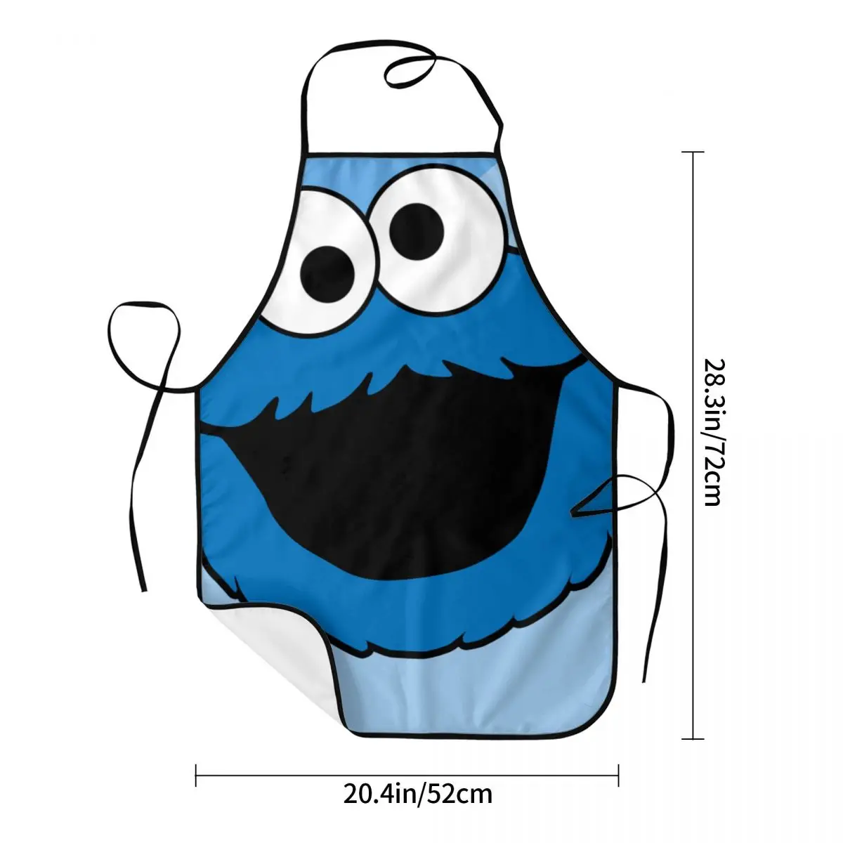 Cookie Monster Apron Chef Cooking Baking Tablier Sleeveless Bib Kitchen Cleaning Pinafore for Women Men Gardening