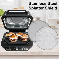 Splatter Shield Stainless Steel Fine Mesh Splatter Screen Double-layer Splash Screen Air Fryer Accessories Splatter Guards for F