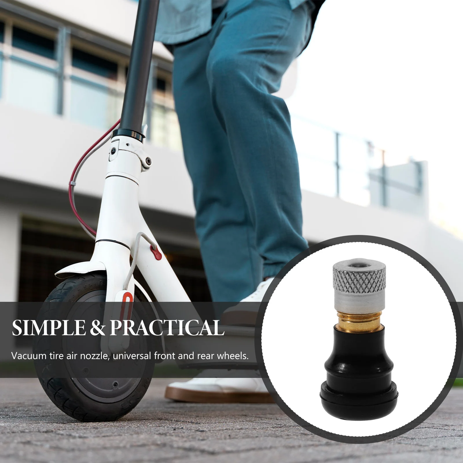 استبدال جذع صمام إطار السكوتر الكهربائي للفتحة أقل من 9 مم جزء صمام تفريغ لايحتاج متوافق مع Xiaomi