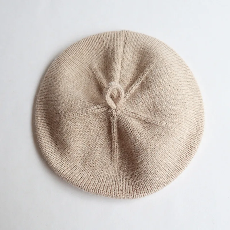 Einfarbige gestrickte Baskenmütze für Kleinkinder, Babys, Jungen und Mädchen, Wintermütze, Künstlermütze – Detail 5