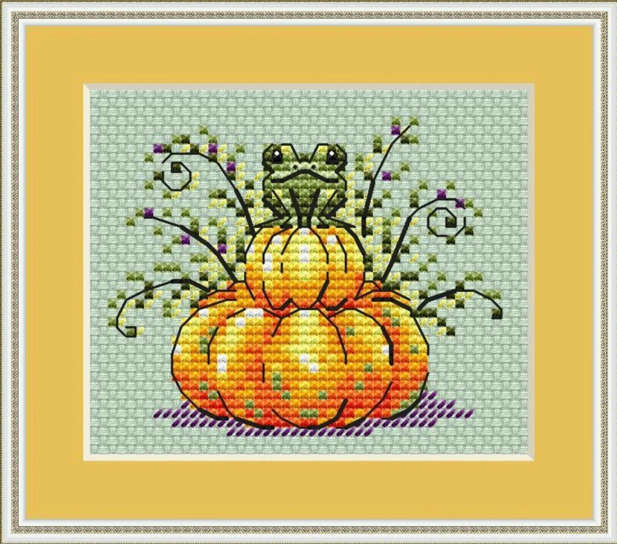 Embroidery Cross Stitch Kits Craft DIY Needlework Cotton Canvas -pumpkin6-18-16 32CT 28CT Metallic aida