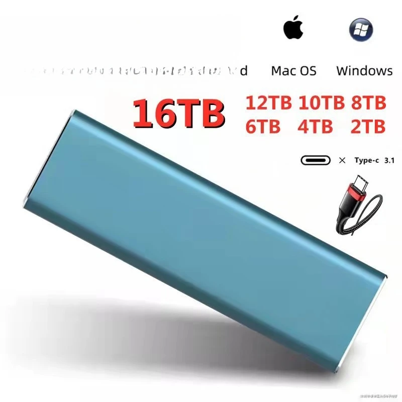 Penggerak solid state seluler Type-c peningkatan ekspansi kecepatan tinggi ssd ultra-tipis 8TB4TB 2TB