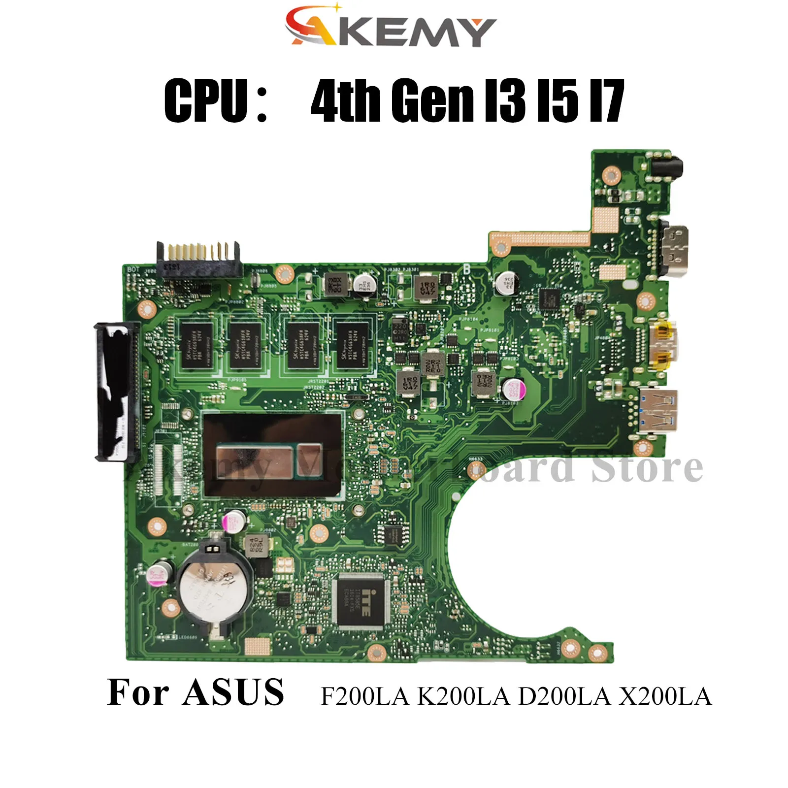 

Материнская плата для ноутбука X200LA ASUS VivoBook D200LA X200LA F200LA X200L K200LA, материнская плата для ноутбука с процессором I3 I5 I7, 100% тестирование, ОК