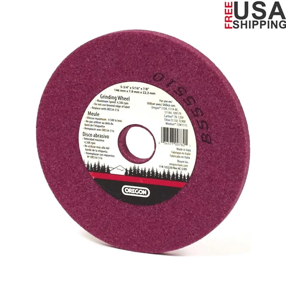 

3/4 Inch Pitch Chain Sharpening Grinding Wheel 5-3/4 Inch Diameter 5/16 Inch Thickness 7/8 Arbor Hole Cutting Tool