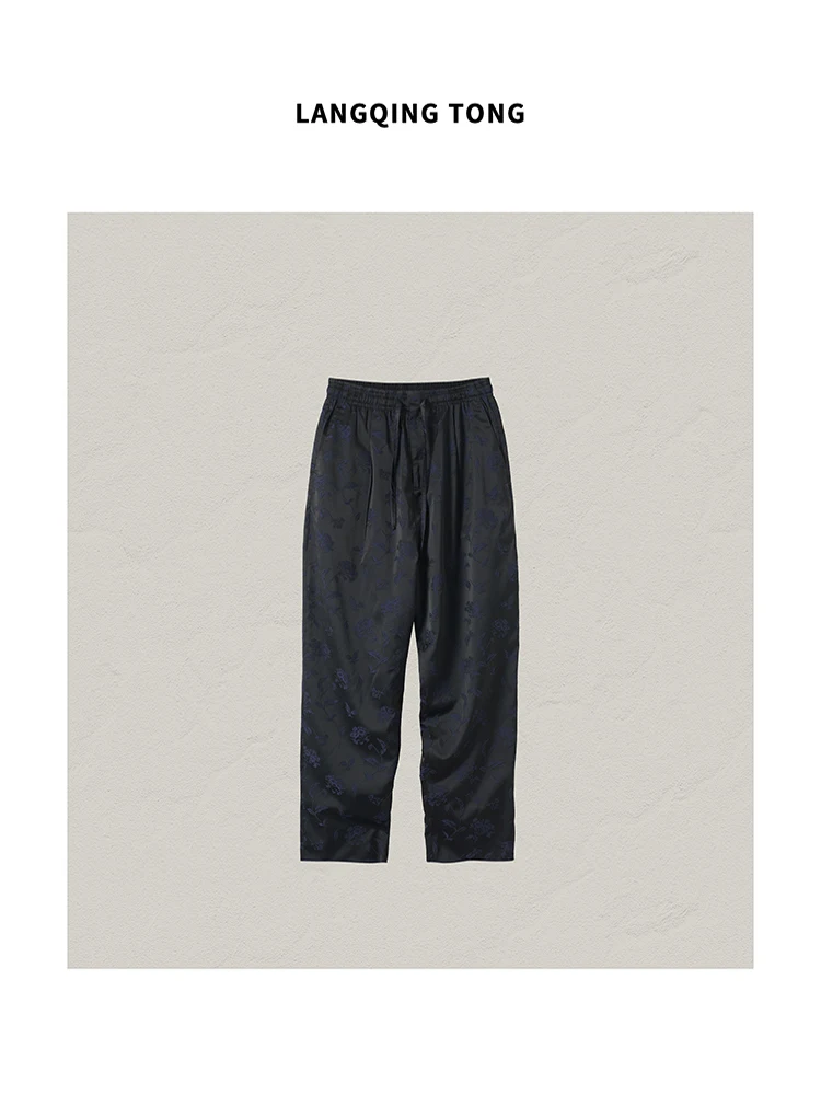 

Casual Draped Wide Leg Pants Women's Loose Straight Cut Trousers Spring Lazy Sle Loose Feeling Cotton Polyester Blend