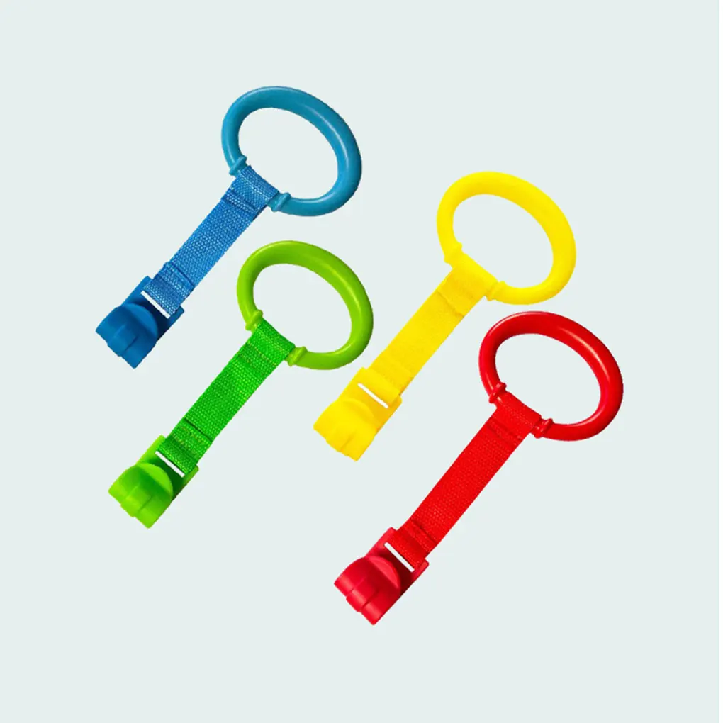 4pcs set Wide Application Baby Crib Pull Rings Made With Plastic And Braided Belt Sturdy And Durable AssortedColor