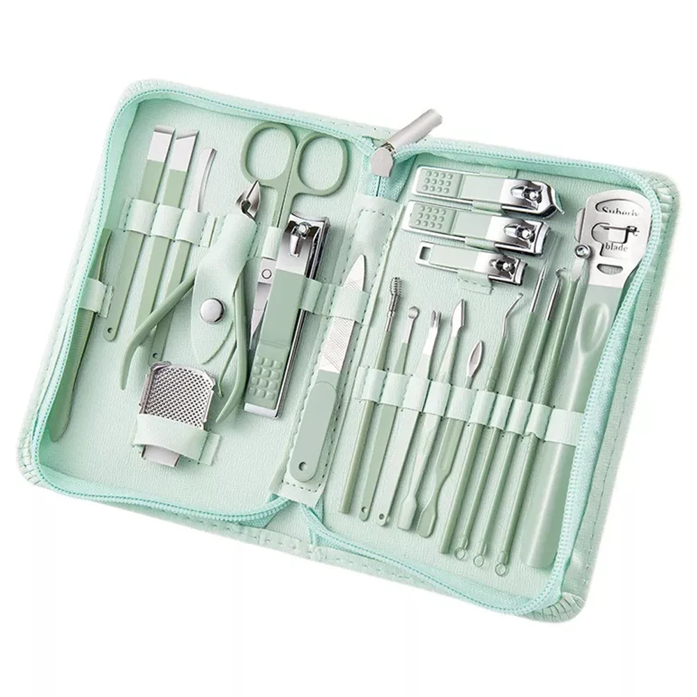

22 Pieces Manicure Set Professional Nail Clippers Pedicure Kit Nail Art Tools Stainless Steel Women Men Grooming Kit for Travel