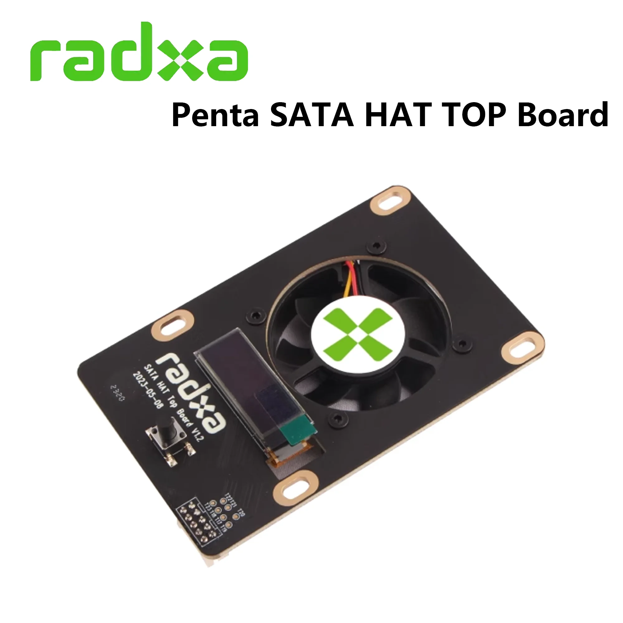 Penta SATA HAT TOP Board For Radxa Penta SATA HAT with Extension IP 0.91OLED and Cooling Fan