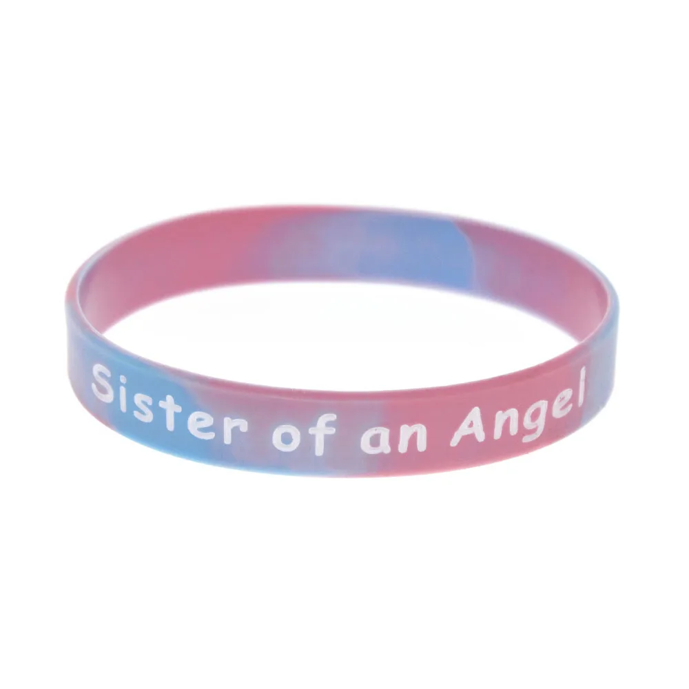 1 PC Schwester Bruder Mutter Papa Oma Opa Tante Onkel Ein Engel Silikonarmband Charmantes Armband Wirbel-Farbe 8 Stile – Detail 3