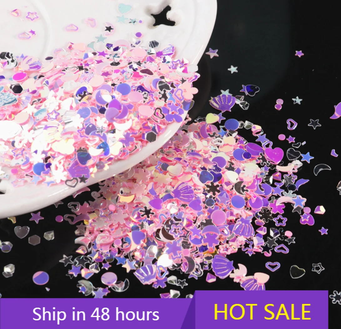 YTYIN كريستال مسمار الترتر مختلط ستار القلب رقائق البرقوق الترتر pailletes ل رسومات أظافر مانيكير ، ديكور الزفاف النثار
