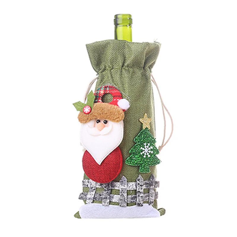 Christmas Wine Bottle Sleeves Cloth Santa Claus Bear Elk Snowman Snow Fashion Wine Bottle Covers