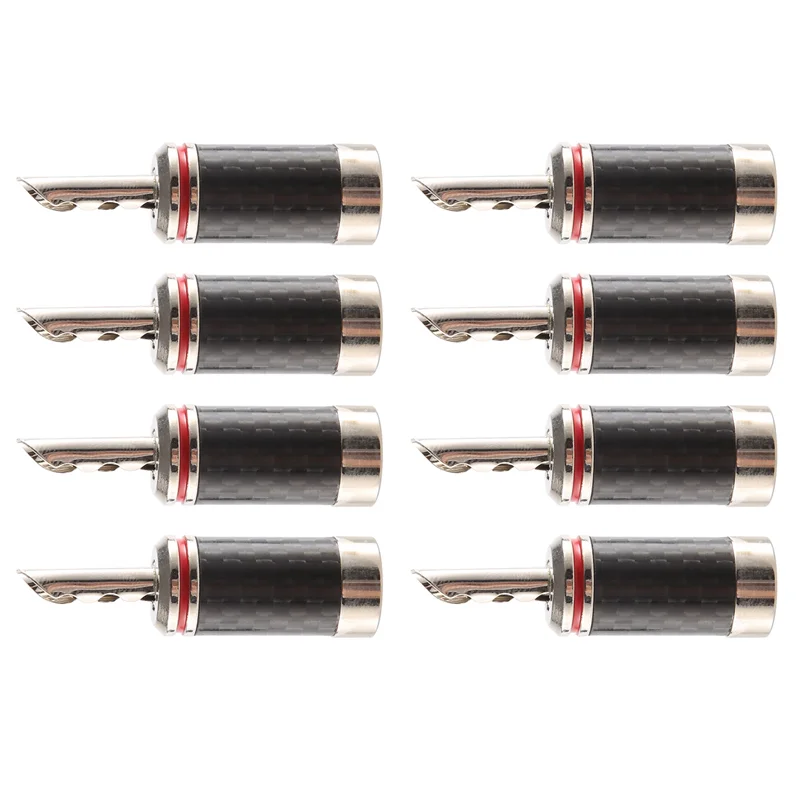 8Pcs Banana Plugs Hi-End HIFI DIY Carbon Fiber Copper Plated Rhodium Electrical Audio Jack Banana Connector Plug image 3