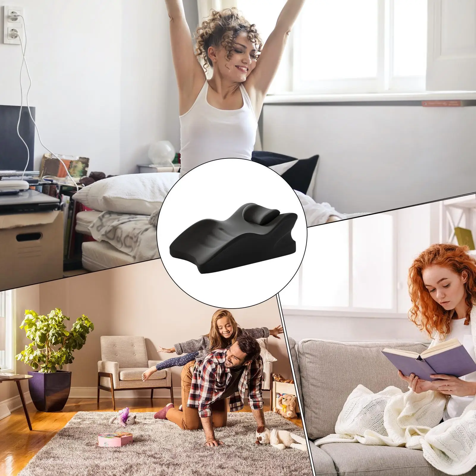 

Memory-Foam Bed Pillow Relaxation Beddings Tilted Cushion Back Lumbar Support Memory Foam Pillow For Women Men Seniors Adults