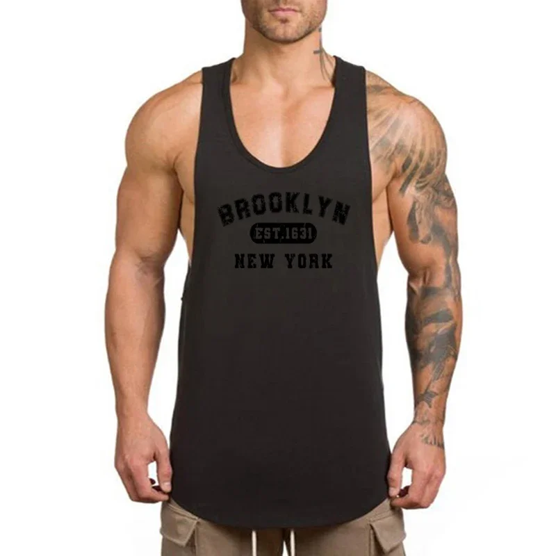 Summer Cotton Breathable Workout Tank Tops Mens Bodybuilding Muscle Sleeveless Shirt Casual Fashion Clothing Gym Fitness Vests