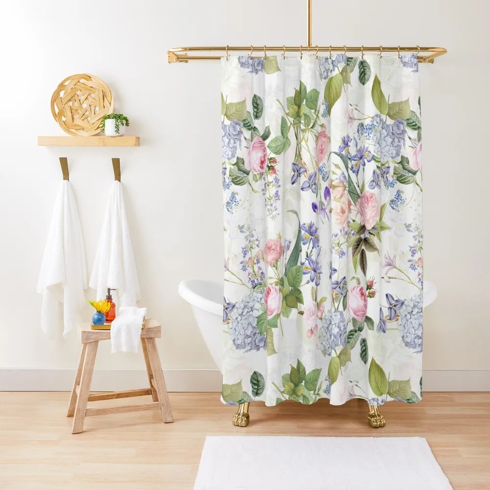 

Pierre Joseph Redouté - Most beautiful roses bouquets Botanical Garden white Shower Curtain Anime Bathroom Bathroom Deco Curtain