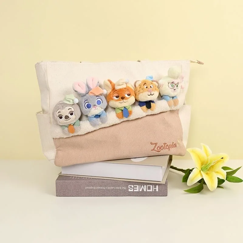 Bolso de hombro de Zootopia de Disney, bolso bonito de Judy y Nick de gran capacidad, bolso de lona, personajes de dibujos animados de felpa Kawaii, regalo de vacaciones