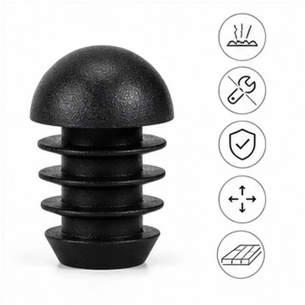 50Pcs Plastic Tubing End Caps Chair Leg Caps Table Legs Plugs Furniture Foot Protectors Floor Damage Prevention